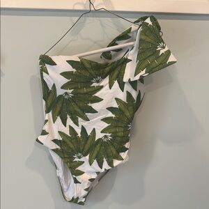 Tropical Leaf One Shoulder Swimsuit BRAND NEW
